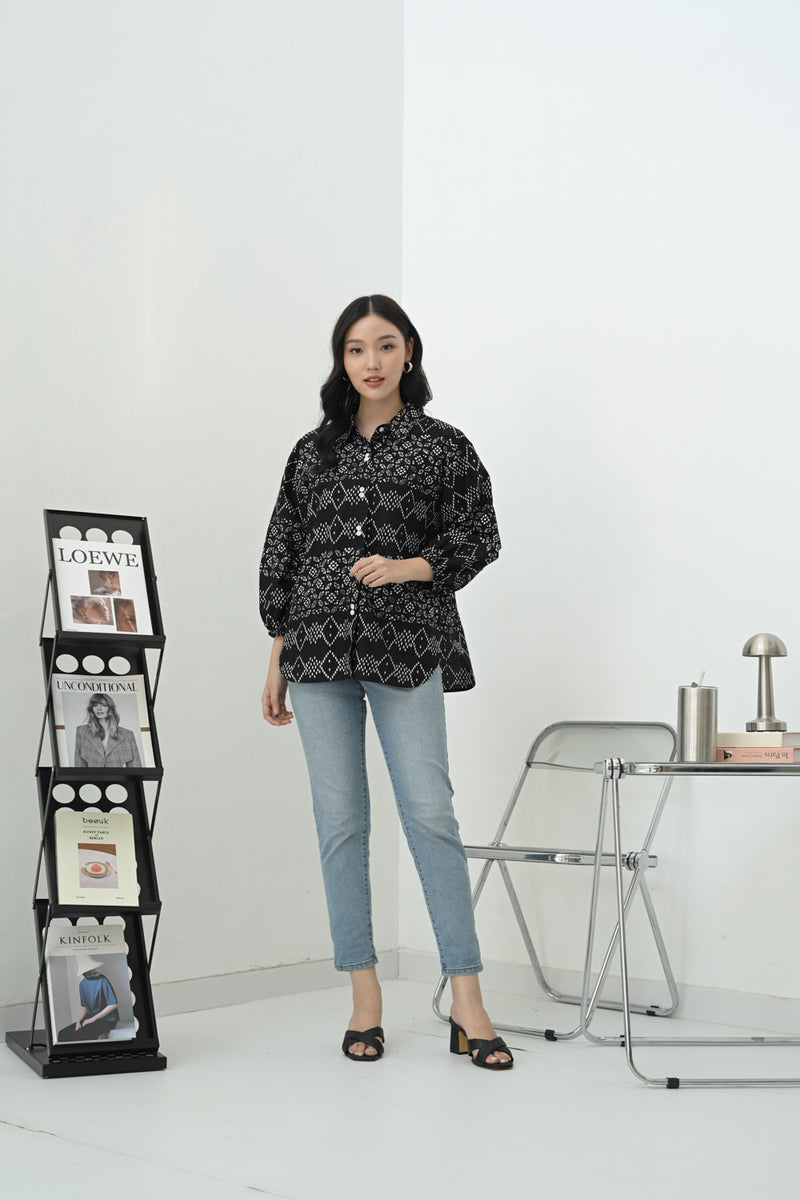 Nayara Blouse Batik Mataya Hitam