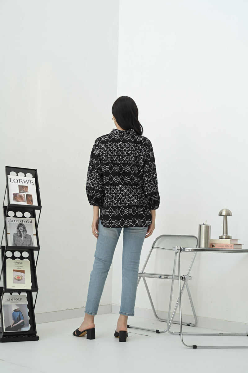 Nayara Blouse Batik Mataya Hitam