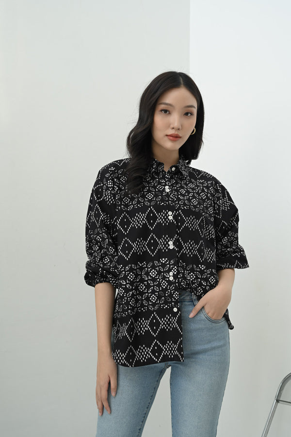 Nayara Blouse Batik Mataya Hitam